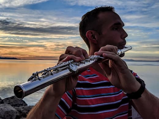 Dan Parasky playing the flute